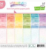 SO: Lawn Fawn Single-Sided Petite Paper Pack - Watercolor Wishes Rainbow, (12 Designs 6x6, 36pk)