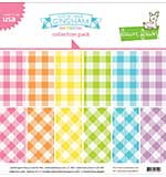 Lawn Fawn Double-Sided Collection Pack 12X12 12Pkg - Gotta Have Gingham Rainbow, 6 Designs