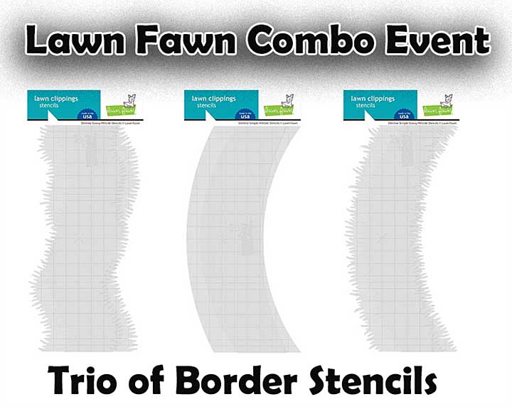 Lawn Fawn Combo - Trio of Border Stencils