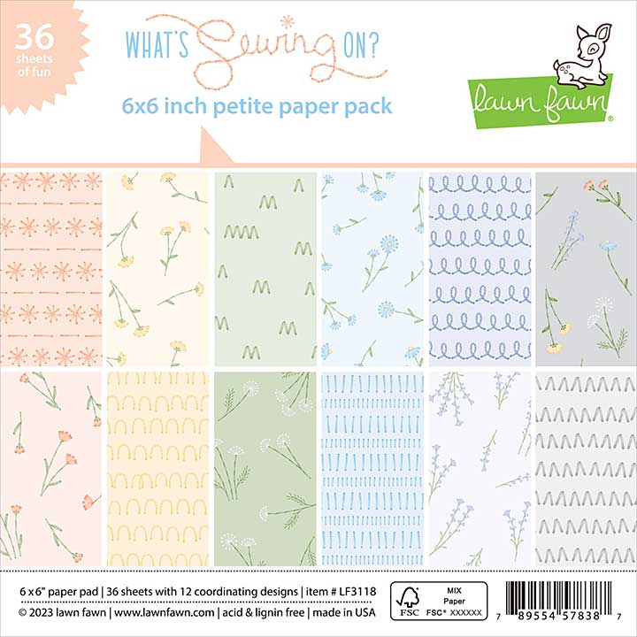 SO: Lawn Fawn Single-Sided Petite Paper Pack 6X6 36Pkg - Whats Sewing On