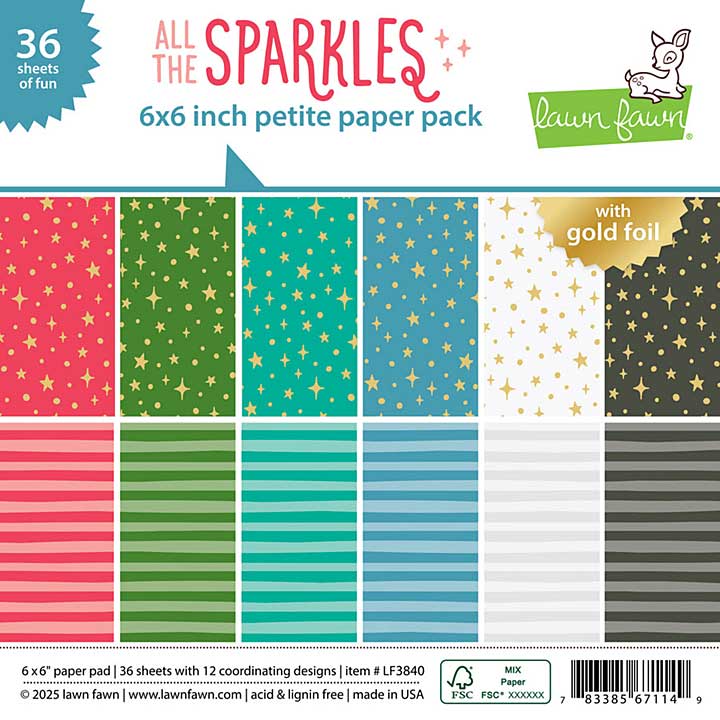 Lawn Fawn All The Sparkles 6x6 Inch Petite Paper Pack