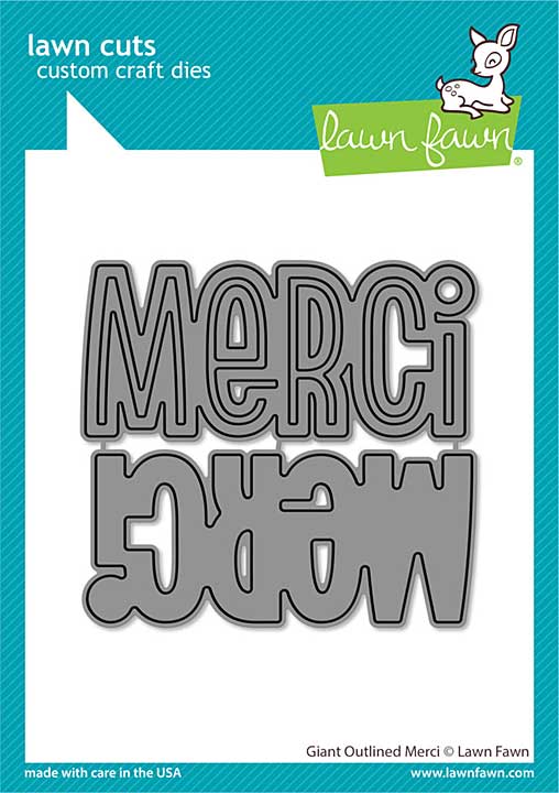 Lawn Fawn Giant Outlined Merci Lawn Cuts Dies