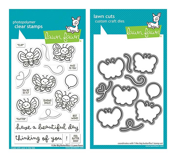Lawn Fawn SET - I Like Big Butterflies (Clear Stamps + Dies)