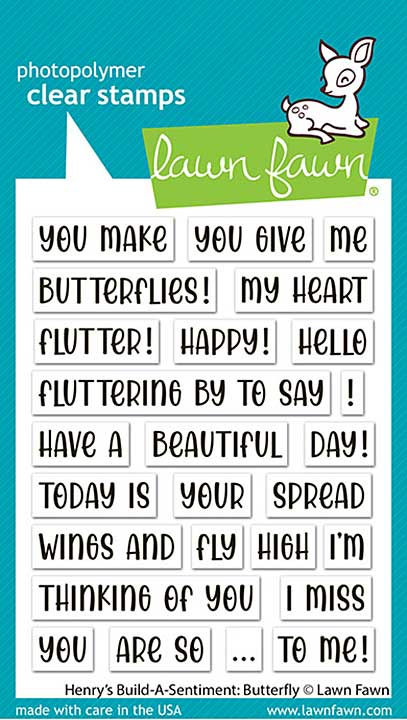Lawn Fawn Henrys Build-A-Sentiment Butterfly Clear Stamps