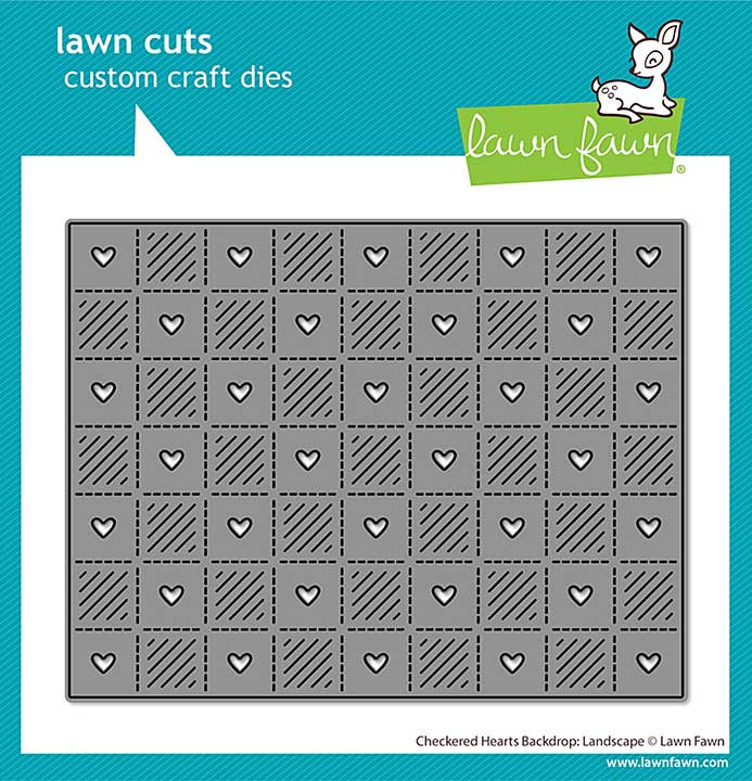 Lawn Fawn Checkered Hearts Backdrop Landscape Stand-Alone Lawn Cuts Dies