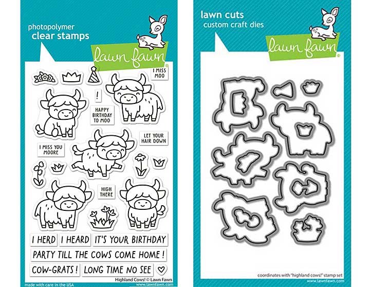 Lawn Fawn Highland Cows! Stamp+Die Set