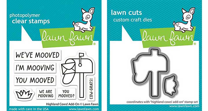 Lawn Fawn Highland Cows! ADD-ON Stamp+Die Set