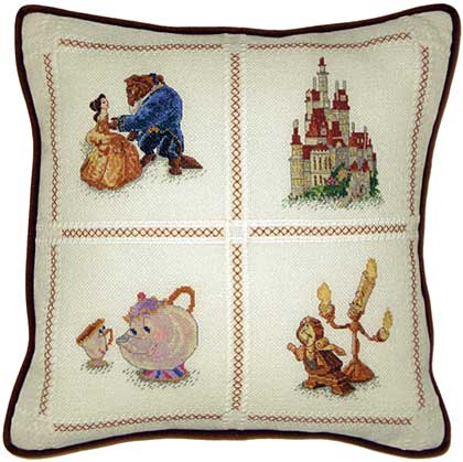 SO: Beauty And The Beast Pillow Counted Cross Stitch Kit - 14X14 18 Count