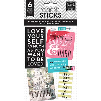 SO: Me and My Big Ideas Pocket Pages Clear Stickers 6 Sheets pack - Love Yourself