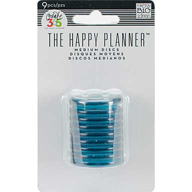 SO: Create 365 Planner Discs 9pk - Clear Teal 1.25inch
