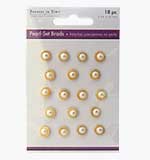 Forever in Time - Pearl Set 6mm Brads w/Gold Base 18 pack