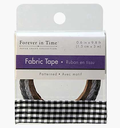 SO: Forever in Time - Fabric Tape - Black Plaid 1.5cm x 3m