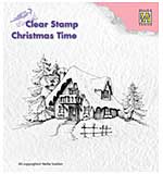 SO: Nellies Choice Clearstamp - Christmas Time Snowy House