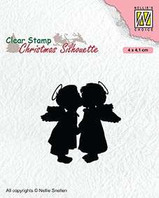 SO: Nellie Snellen Clear Stamp Christmas Silhouette - Two Kissing Angels