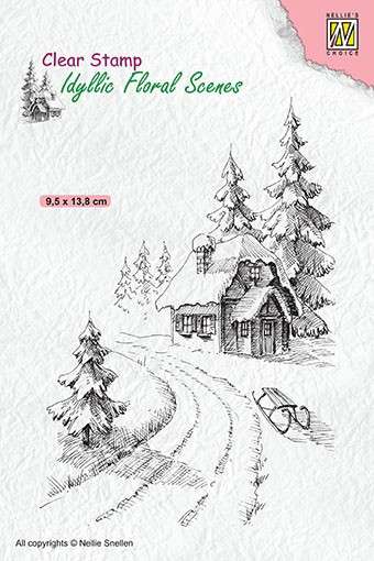 SO: Nellie Snellen Clear Stamp Idyllic Floral Scenes - Wintery House
