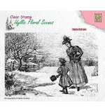 SO: Nellie Snellen Clear Stamp Idyllic Floral Scenes - Vintage Wintery Scene