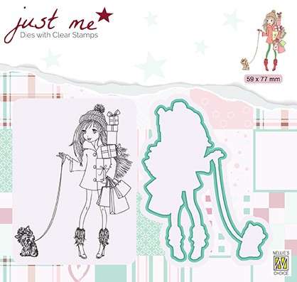 SO: Nellie Snellen Just Me Dies + Clear Stamp - Christmas Shopping