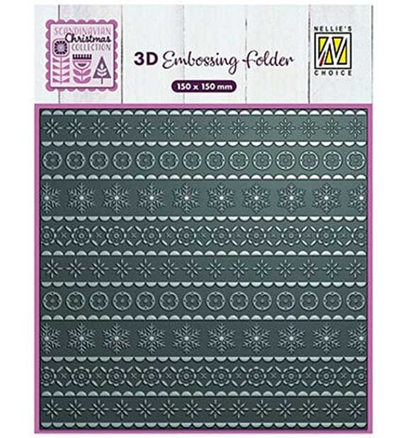 SO: Nellie Snellen 3D Embossing Folder Scandinavian Christmas