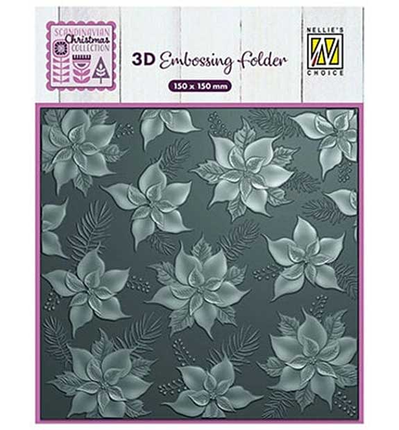 Nellie Snellen 3D Embossing Folder Poinsettia