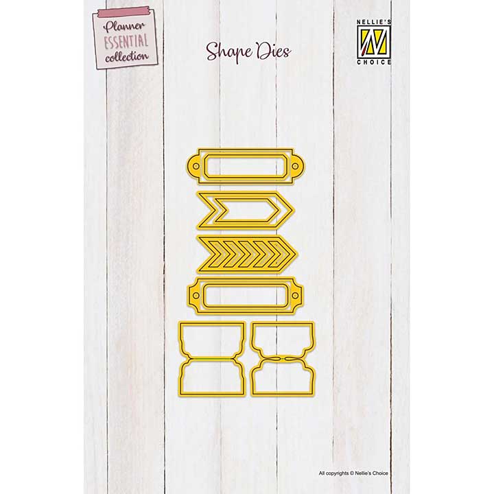 Nellie Snellen Shape Die Planner Essential Tabs and Labels