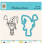 Nellie Snellen Christmas Gnome Heart Balloon Dies w Clear Stamps
