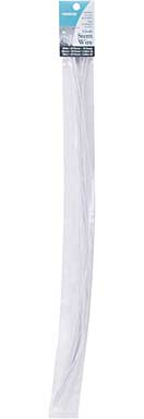 Cloth Covered Stem Wire 26 Gauge 18 - White 20pk