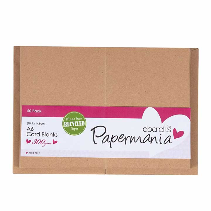 SO: Papermania Cards and Envelopes A6 Recycled Kraft (50pk)