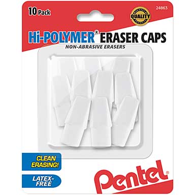 SO: Hi-Polymer Cap Erasers 10pk - White