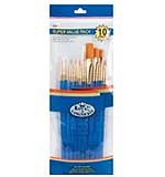 Gold Taklon Super Value Pack Brush Set - 10pk