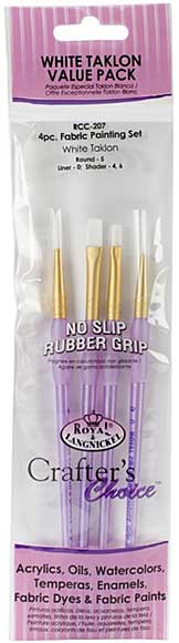 Crafters Choice Fabric Paint Soft Brush Set - 4pk