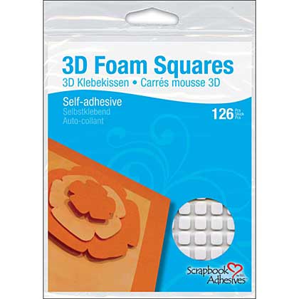 SO: 3D Foam Squares, White 0.5 inch (126pk) from Scrapbook Adhesives