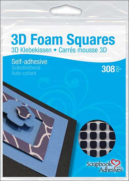 SO: 3D Foam Squares, Black 0.25 inch (126pk) from Scrapbook Adhesives