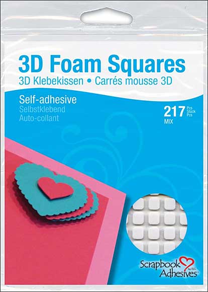 SO: 3D Foam Squares, White MIX (217pk) from Scrapbook Adhesives - White (63) .5x.5, (154) .25x.25