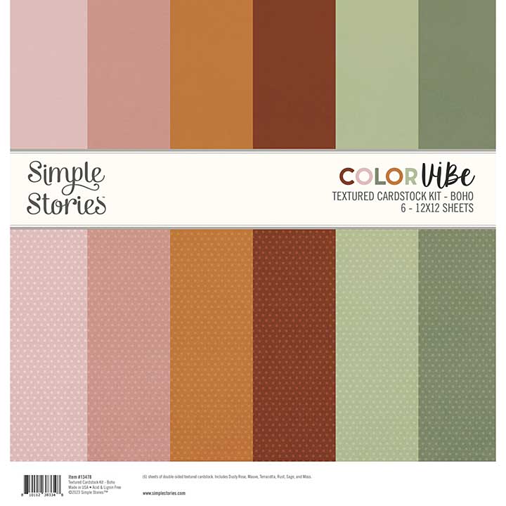 Simple Stories Color Vibe Textured Cardstock Kit Boho (13478)