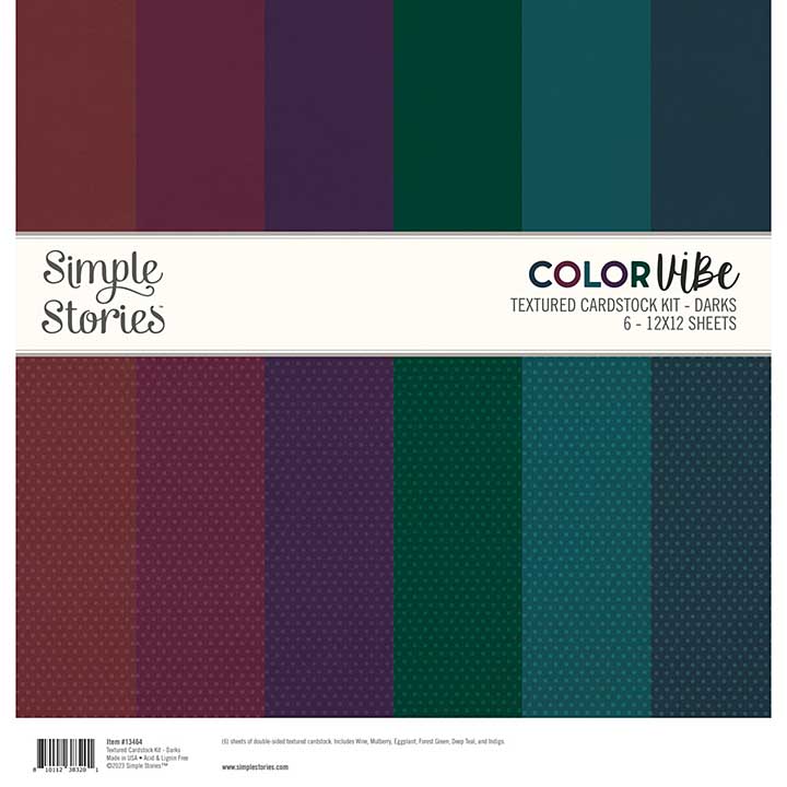Simple Stories Color Vibe Textured Cardstock Kit Darks (13464)