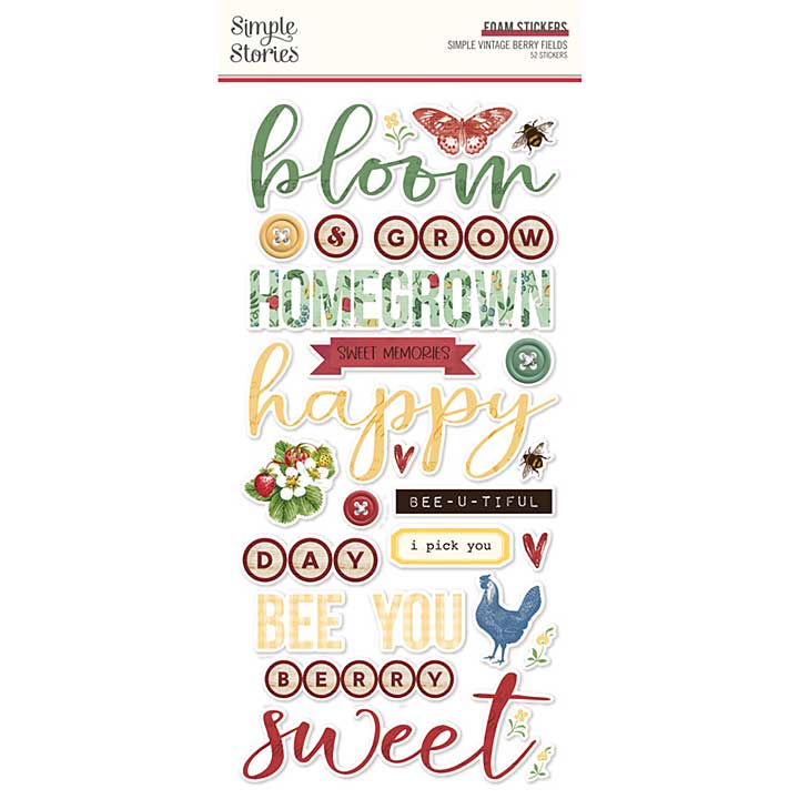 Simple Stories Simple Vintage Berry Fields Foam Stickers (20128)