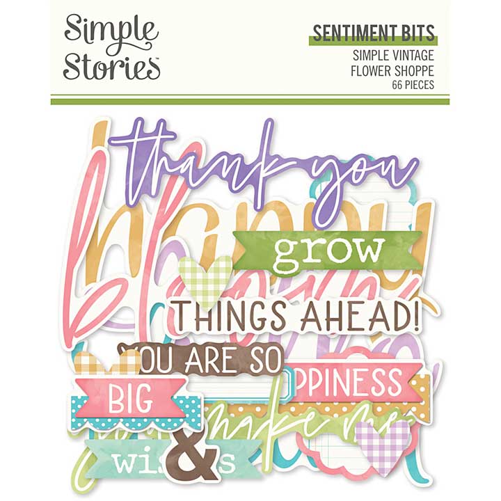 Simple Stories Simple Vintage Flower Shoppe Sentiment Bits and Pieces