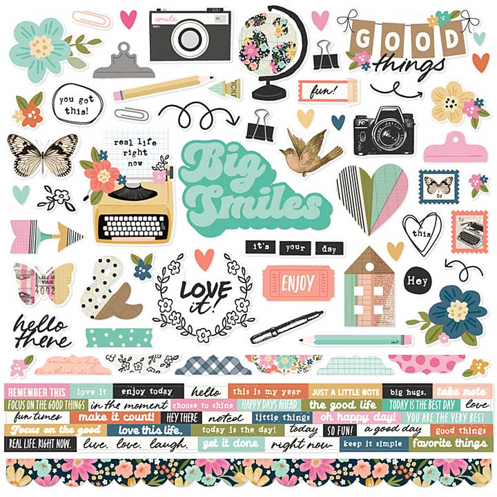 Simple Stories Take Note Cardstock Stickers 12x12