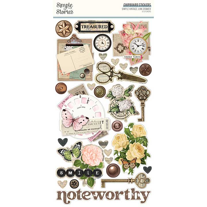 Simple Stories Simple Vintage Junk Drawer 6x12 Inch Chipboard