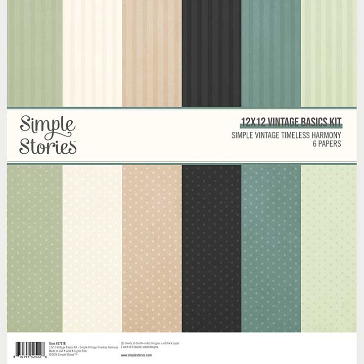 Simple Stories Simple Vintage Timeless Harmony 12x12 Inch Vintage Basics Kit