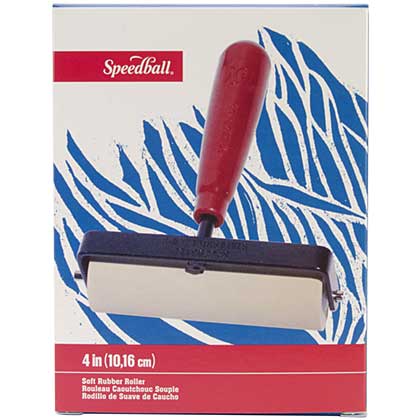 SO: Speedball Brayer Fixed Roller (4 inch wide) - Soft Rubber