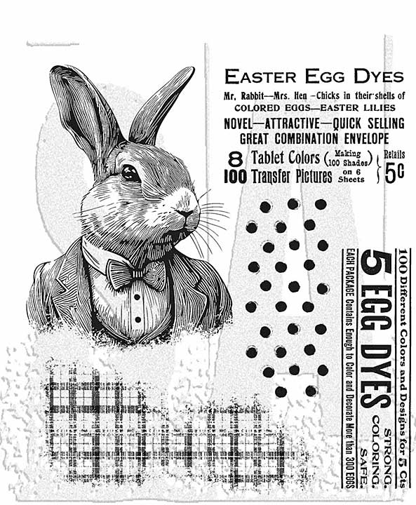 Stampers Anonymous Mr. Rabbit Tim Holtz Cling Stamps (CMS478)