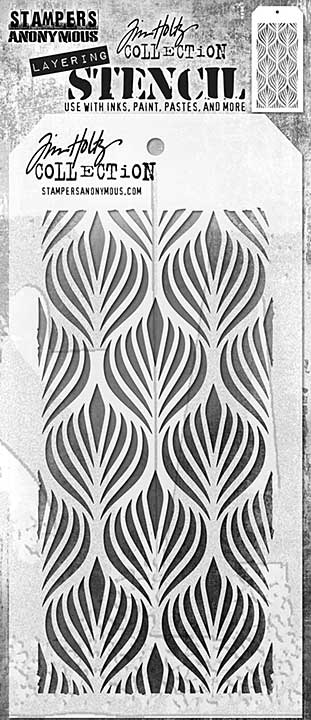 Stampers Anonymous Deco Feather Tim Holtz Layering Stencil (THS183)