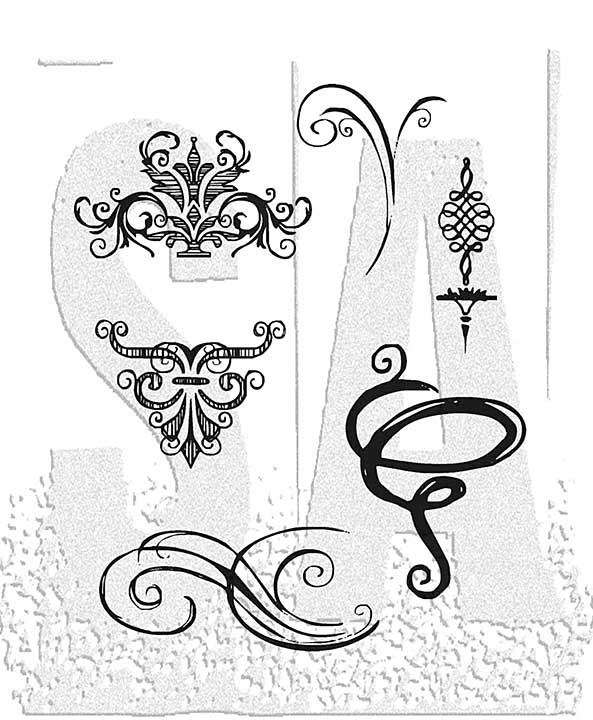 Stampers Anonymous Sketch Elements Tim Holtz Cling Stamps