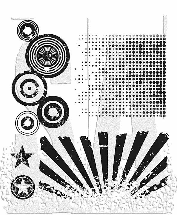 Stampers Anonymous Psychedelic Grunge Tim Holtz Cling Stamps