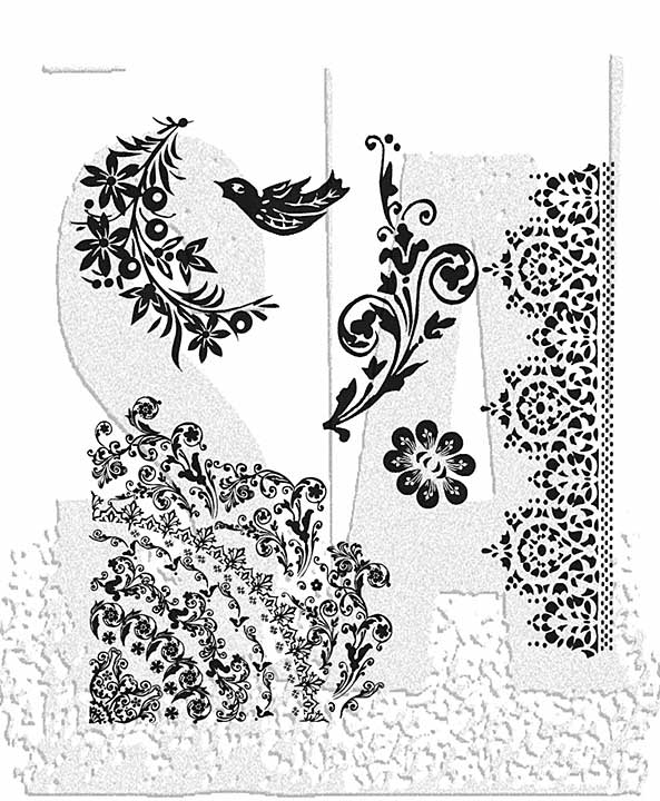 Stampers Anonymous Floral Tattoo Tim Holtz Cling Stamps