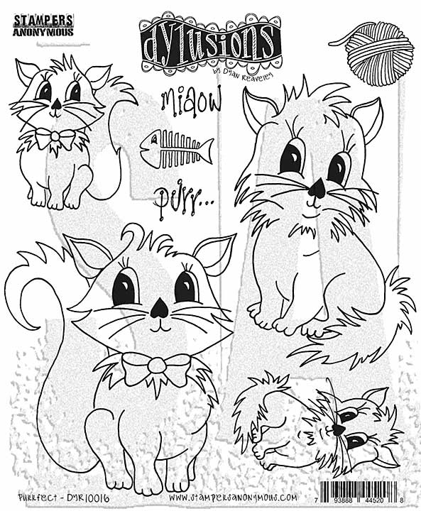 Stampers Anonymous Purrfect Dylusions Cling Stamps