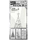 Stampers Anonymous Set #62 Tim Holtz Layering Mini Stencil (3pcs) (THMST062)