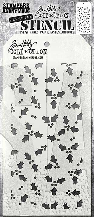 Stampers Anonymous Tiny Holly Tim Holtz Layering Stencil (THS189)