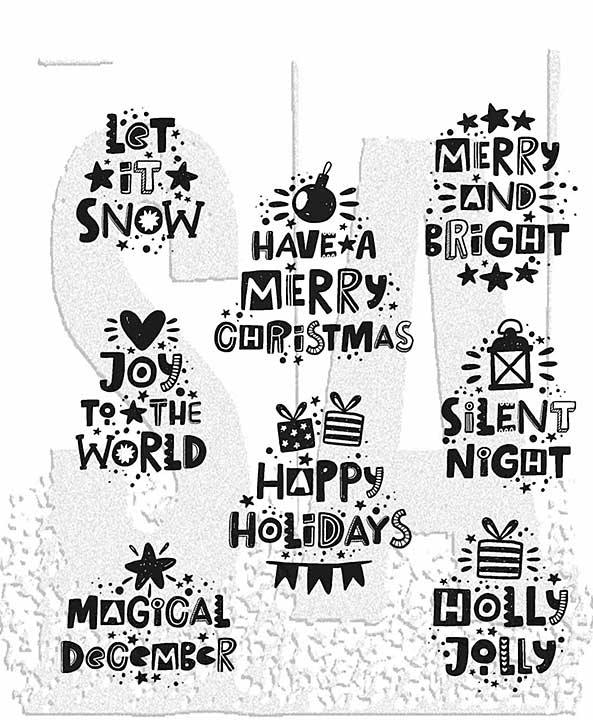 Stampers Anonymous Holiday Whatnots Tim Holtz Cling Stamps (CMS496)